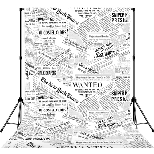 GZEKWLP Newspaper Photography Backdrop 5 x 7 Ft Photoshoot Background Banner for Video Photo Party Props