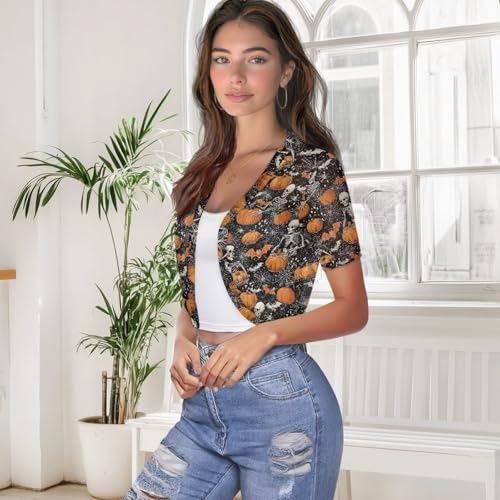 Image of Womens Short Sleeve Bolero Shrug Open Front Knit Cropped Cardigan Shoulder Cover for Dress Cute Casual Knit Cover Up
