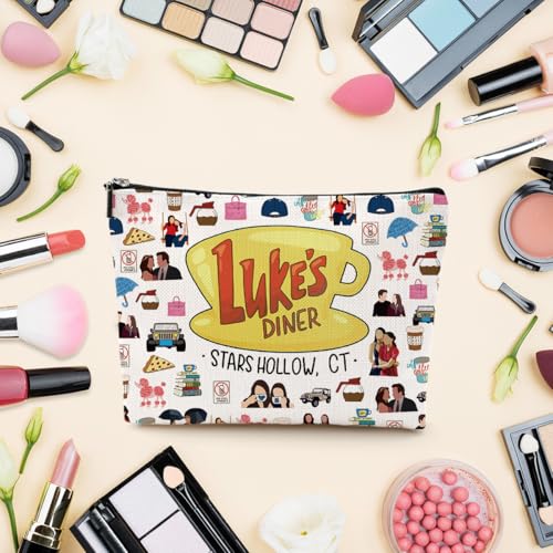 Gilmore Inspired Makeup Bag Girls Merchandise Fans Gifts Luker's Dinner Inspired Gifts for Mom Girl Daughter Sister Friend Travel Toiletry Makeup Organizer Zipper Pouch4