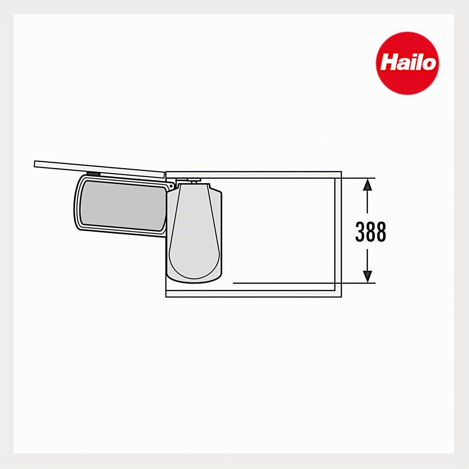 Hailo 3418-10 MF Swing - Cubo de Basura (45 L Aprox.) | para armarios a partir de de ancho con puerta giratoria