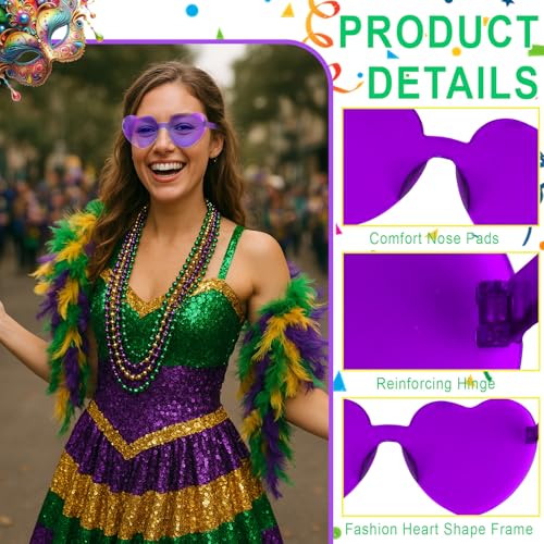 Image of Heart Sunglasses 12 /18 /24 Pcs Heart Shaped Glasses for Women Cute Funny Party Glasses Party Favors Accessories