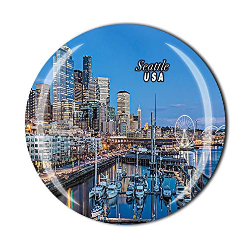 Seattle USA - Magnete per frigorifero da viaggio con souvenir 3D per