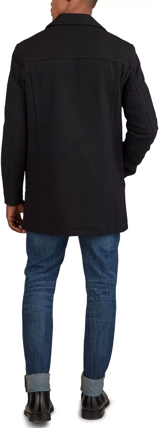 Cole Haan Men's Button Up Wool Plush Car Coat - Image 4