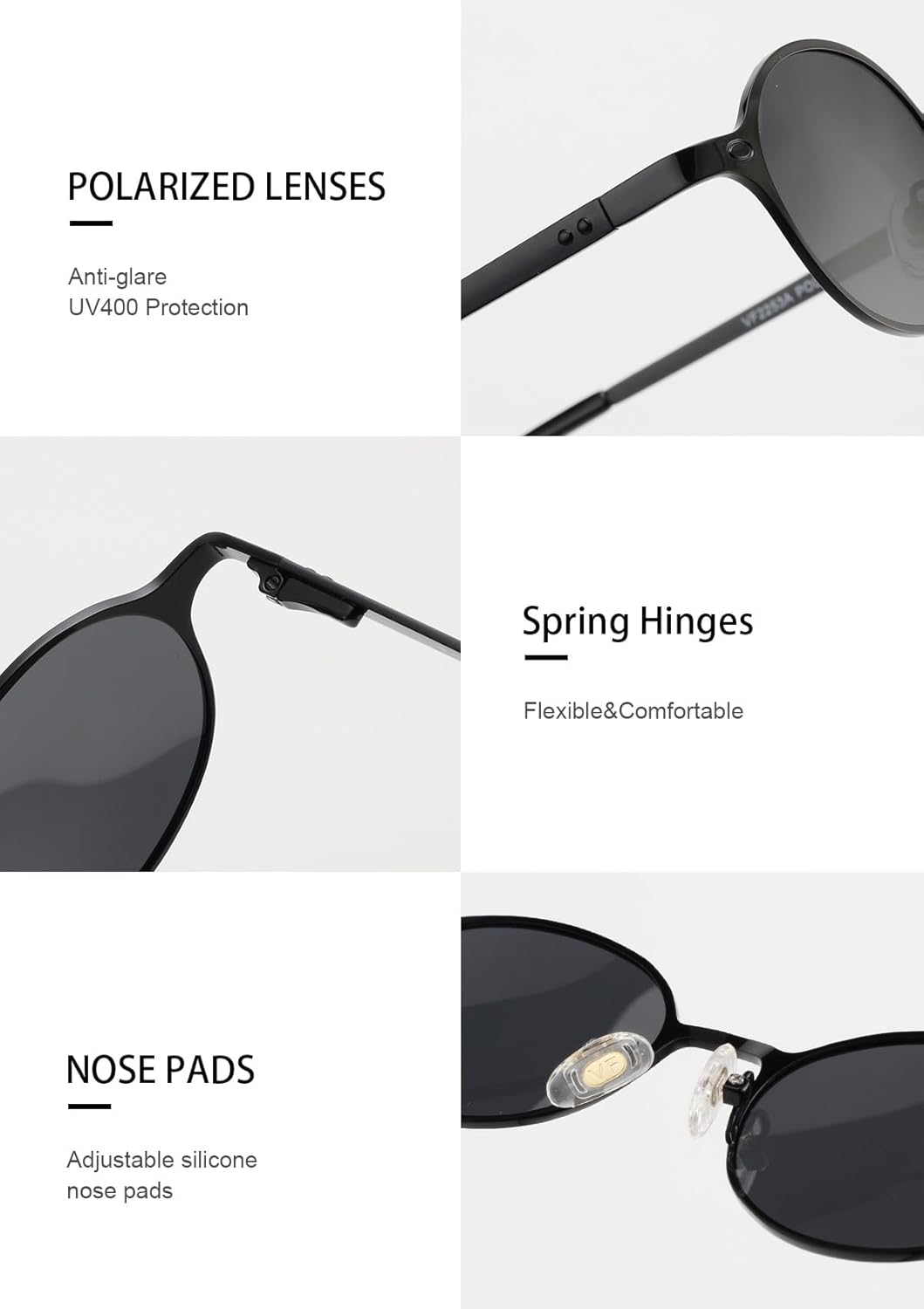 Polarized Retro Oval Sunglasses Womens Men Trendy 2026, Vintage Narrow Round Shades Chic 80 90s Sun Glasses VF2253