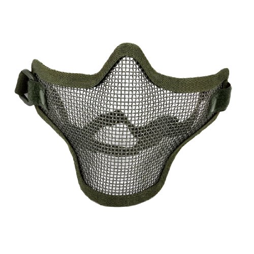 Uxcell a12062600ux0663 Airsoft War Game Half Face Guard Mesh Mask Protector Olive Green