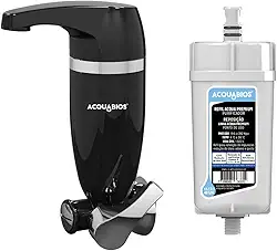 Filtro Purificador de ?gua Acqua Premium Single 1/4 de Volta de Parede + 1 Refil (Preto)