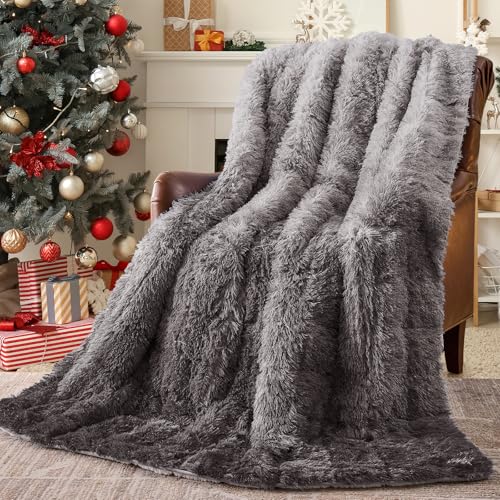 Image of yescool Weighted Blanket for Adults (20 lbs, 80 inch x 87 inch, Smoke Gray) Heavy Blanket for Sleeping Perfect for 190-210 lbs, Queen Size Faux Fur Blanket with Premium Glass Bead, Machine Washable