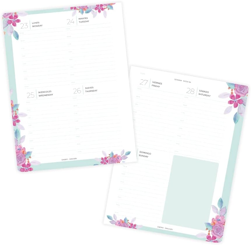 Academic Diary 22-23 – Sweet – Week to View – Size A6 – 12 x 16 cm – Binding Book – Spanish – English – Includes Stickers, 2 Record Tapes and a Pocket – Takenote