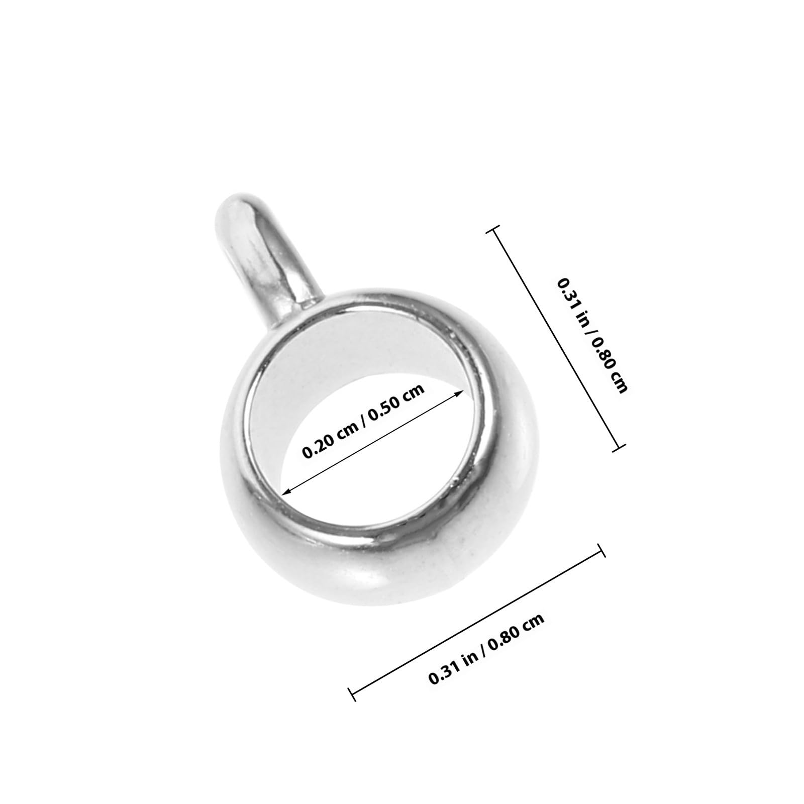 Pendentif Créatif pour Collier, Perles à Gros Trou 100 Pièces Argenté
