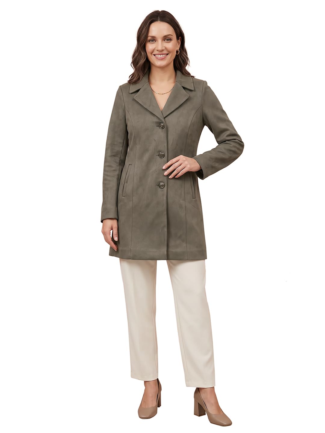 gfo Make a Sophisticated Statement with This Elegant Longline Coat. Designed with a Tailored Silhouette, Classic Lapel Collar-picture-10