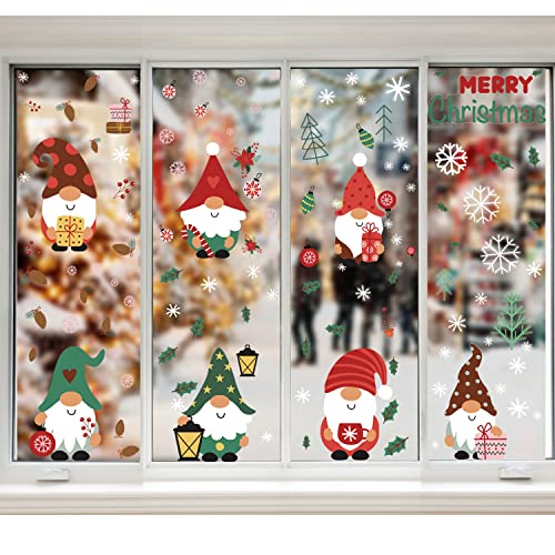 DERAYEE クリスマスステッカー 静電気シール 剥がせる 汚れない121pcs入り 窓ステッカー 壁飾り 装飾品 Merry Christmas