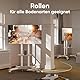 ONKRON TV Ständer rollbar für 32-65 Zoll Fernseher, max Belastung bis 50 kg, TV Standfuss höhenverstellbar, Fernseh Rollwagen max VESA 600x400 Fernsehständer mit Rollen und Ablage Weiß TS1351-W