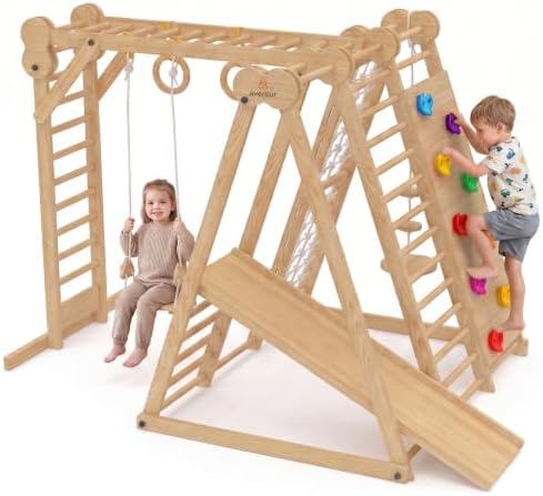 Avenlur Chestnut 8-in-1 Foldable Jungle Gym, Indoor Playground