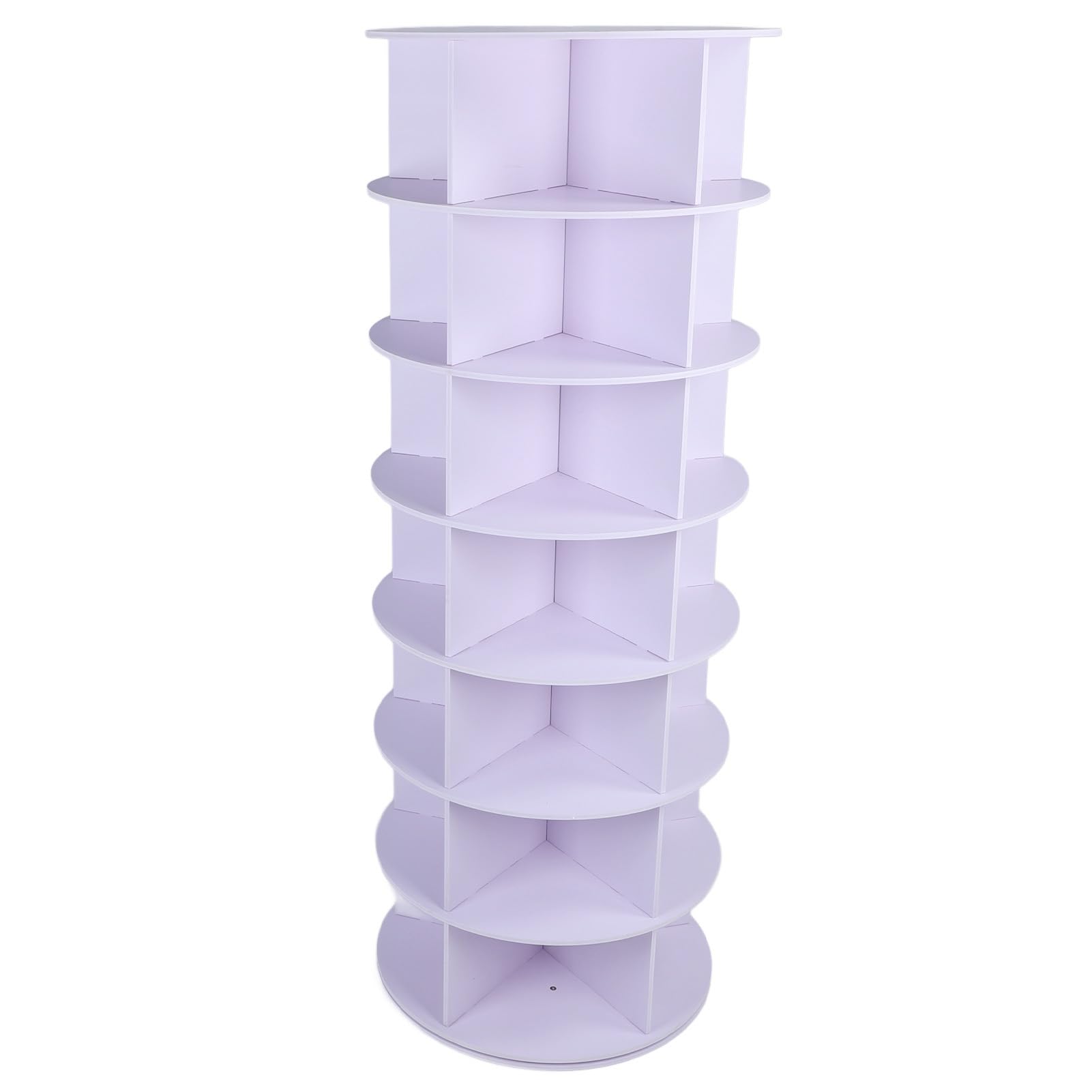 ZJchao 6-stufiger Rotierender Schuhturm aus PVC-Material, Rotierende Schuhpräsentation, Schuhschrank-Organisation, Rotierendes Schuhaufbewahrungsregal (7 Schichten)