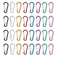 VFANDV Karabiner, Bunt Karabinerhaken Aluminium Schnapphaken Karabinerhaken Klein - 3.5 x 40.8mm, für Camping/Reisen Wandern/Angeln/Rucksack (16)