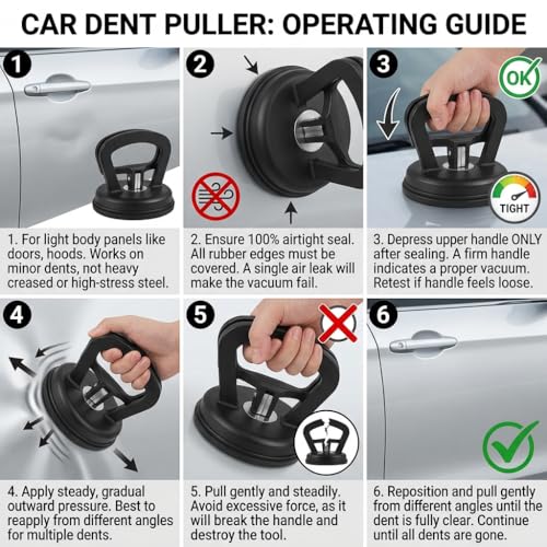 Image of SARTE Car Dent Puller Suction Cup Dent Remover Heavy-Duty Metal Paintless Dent Repair Tool for Auto Body Panels Strong Suction Car Dent Removal Kit for Quick,Easy Door, Hood & Bumper Dent Repair(Big)