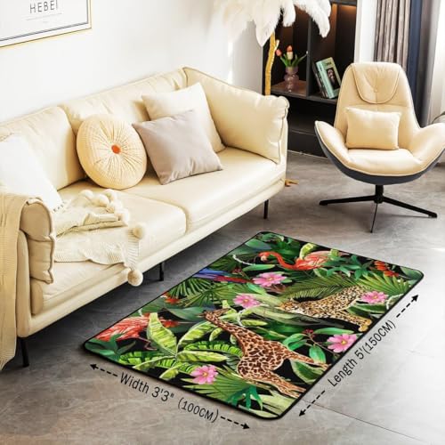 Tapis léopard chambre enfant 120x160 cm lavable antidérapant - 4