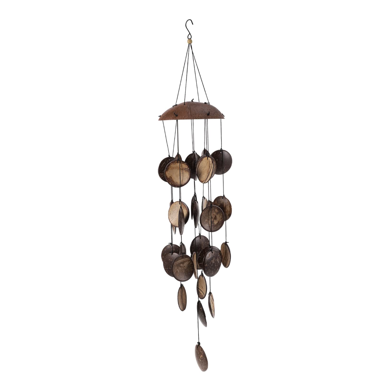 Gatuida Campanelli Eolici in Guscio di Cocco Marrone per Decorazioni da Giardino Esterno, Design Creativo e Rilassante per Arredamento Casa e Giardino
