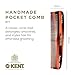 Kent R7T Double Tooth Pocket Comb, Small/Wide Grooming Comb for Hair, Beard, Mustache, and All Ages - Coarse/Fine Saw Cut, Hand Polished. Handmade in England