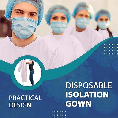 MEDICAL NATION 10 Pack Disposable Isolation Gowns - Pink Level 2 SMS 40gsm Non-Woven Material - PPE Gowns Disposable for Dental, Medical Use, Fluid-Resistant and Latex-Free Gowns, Universal Size - Thumbnail 4