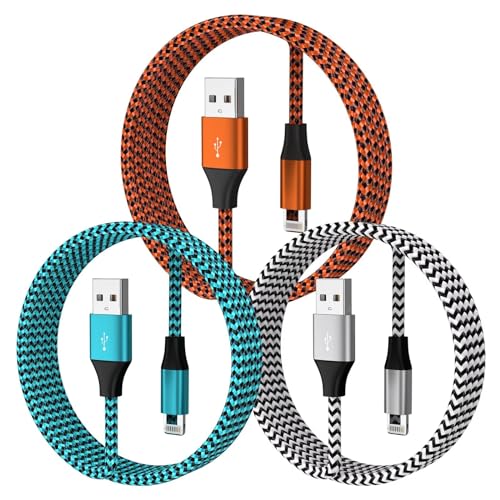 Câble IPhone Apple Certifié MFi, Lot De 2/1M+2M Câble Lightning USB Câble Chargeur I-Phone Nylon Cordon Phone Fil Chargeur I-Phone Charge Rapide Pour IPhone 14/13/12/11 Pro Max/XS/XR/8/7/6/5/SE,iPad