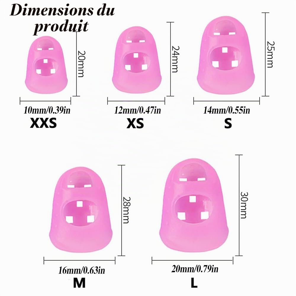 30 Pièces Protections Doigts Silicone pour Guitare - Capsules Antidérapantes Réutilisables Découpées Respirantes
