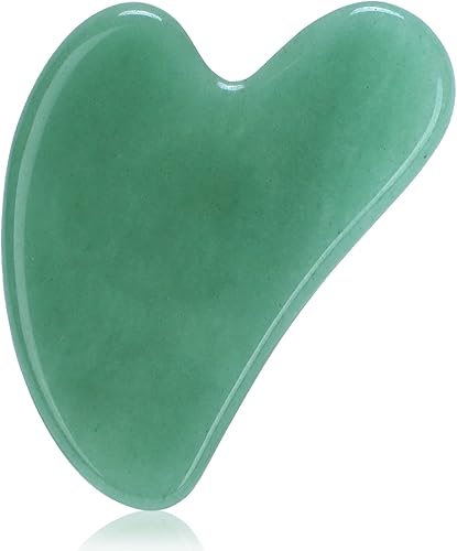 Gua Sha Herramientas faciales, herramienta de guasha de piedra de jade natural, herramienta de masaje de raspado GUA SHA para masaje facial y