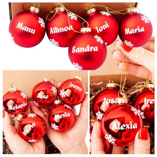 Olesea Bolas de Navidad Personalizadas Matte– Adornos para Árbol | Decoración Navideña Elegante | con Nombre | Natal Decoração – Natal | Navidad Empresas