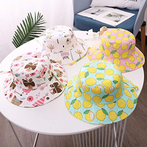 KESYOO Chapéu de Proteção Solar com Estampa de Bebê Meninos Meninas Algodão Respirável Chapéu de Sol