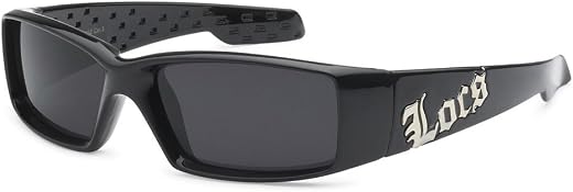LOCS Square Massive Gangster Shades Mens Bad Boy Sunglasses - Black