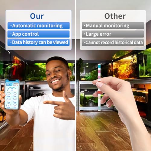 Image of Kactoily Smart Aquarium Monitor with WiFi, All-in-One Salinity Tester for Saltwater Aquarium, Water Tester for Fish Tank with Real-Time Alerts
