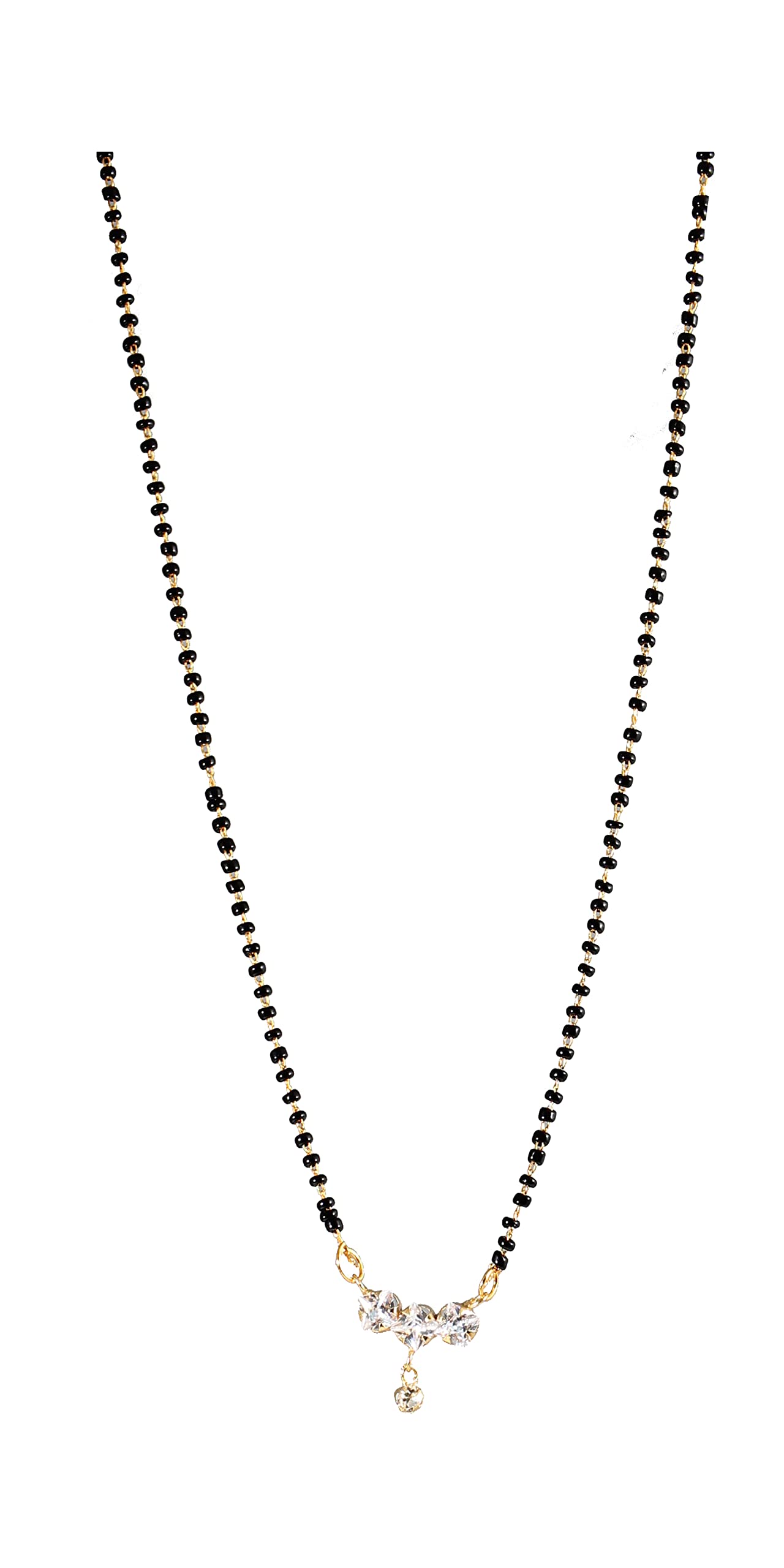 DEVKRITI Traditional Gold Plated Pearl Mangalsutra with Black Bead Chain for Women (Black_moti_2) (B0C2PYD1V1) Amazon Price History, Amazon Price Tracker