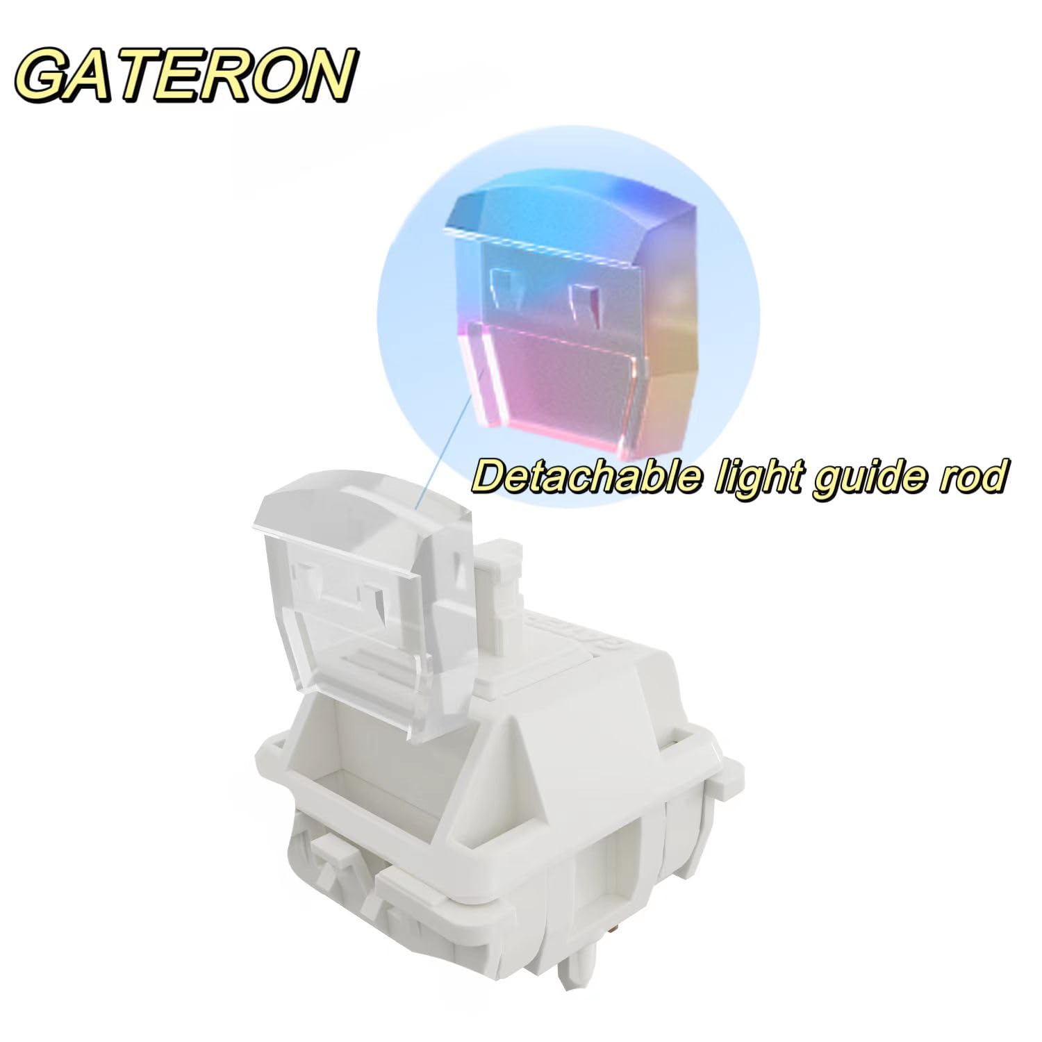 GATERON Smoothie Series Keyboard Switches, lineaire RGB LED, 5-pins fabriek, voor-lubed, volledige POM-keyswitches voor MX-mechanisch toetsenbord (zeezout smoothie, 105 stuks