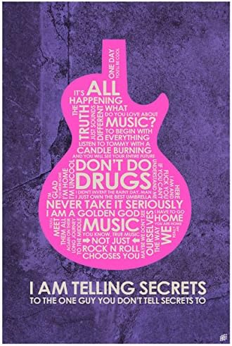 Almost Famous. "I am Telling Secrets" Giclee Art Print Poster from Typography Drawing by Pop Artist 12" x 18"