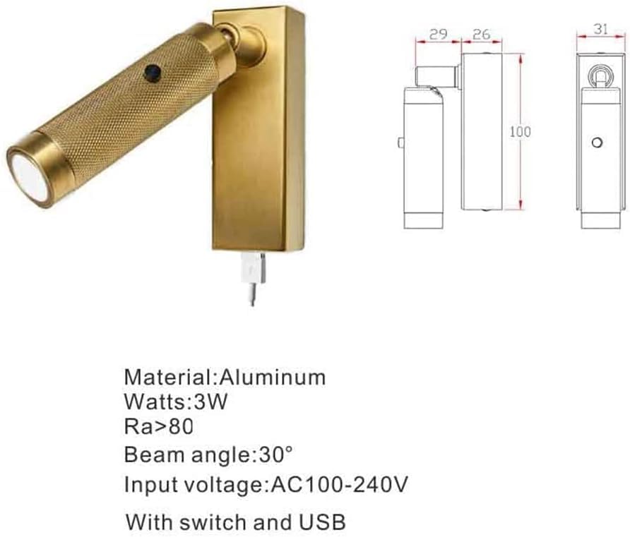 Apliques de pared para lectura junto a la cama con luz cálida LED 4
