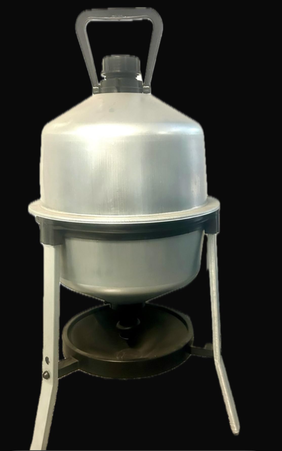 Abbeveratoio per Polli e Galline 22 Litri - in Acciaio Zincato – Made in Italy - Resistente - Livello Acqua Automatico -Facile da Pulire e Riempire