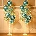 Wettarn 2 Sets Christmas Floor Balloon Column Stand Kit with LED Lights 40 Pcs Balloons, Balloon Holder Centerpieces Balloon Tower Stand for Birthday Baby Shower Wedding (Green)
