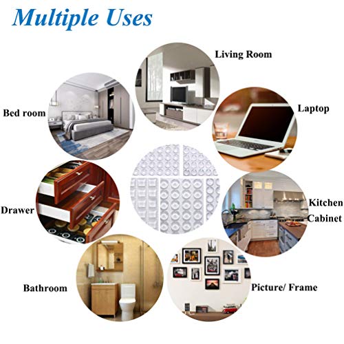 Rui Cabinet Door Bumpers Clear Self Adhesive Noise Dampening Bumper Pads 272Pcs Silicone Rubber Bumpers For Drawers Picture Frames Cutting Board And Furniture Surface Protection 5 Sizes Pack thumb #4