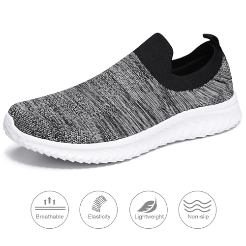 Image of Men's Breathable Knit Walking Tennis Gym Slip On Laceless Sneakers