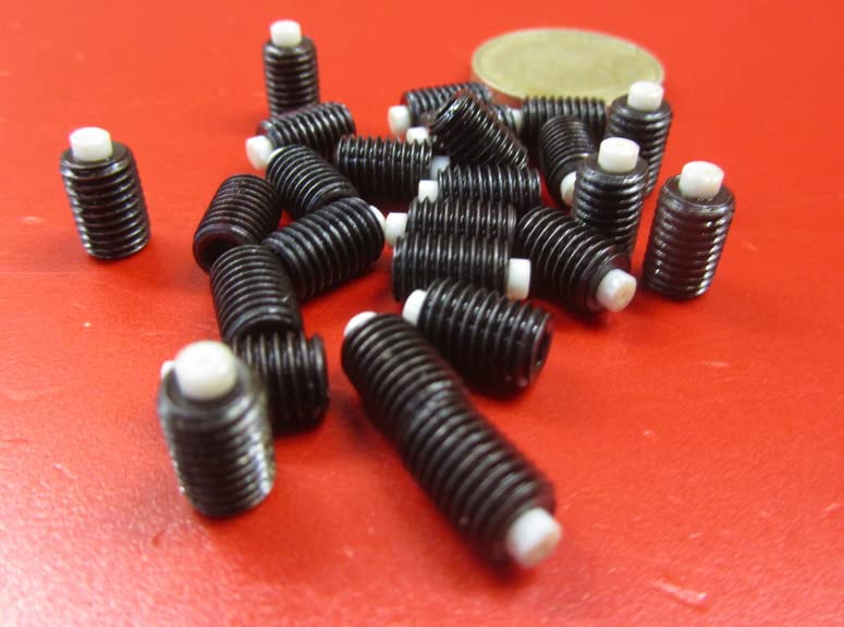 Black Oxide Steel Nylon Tip Set Screw 1/4"-28 x .375" Thread Length 25 pcs