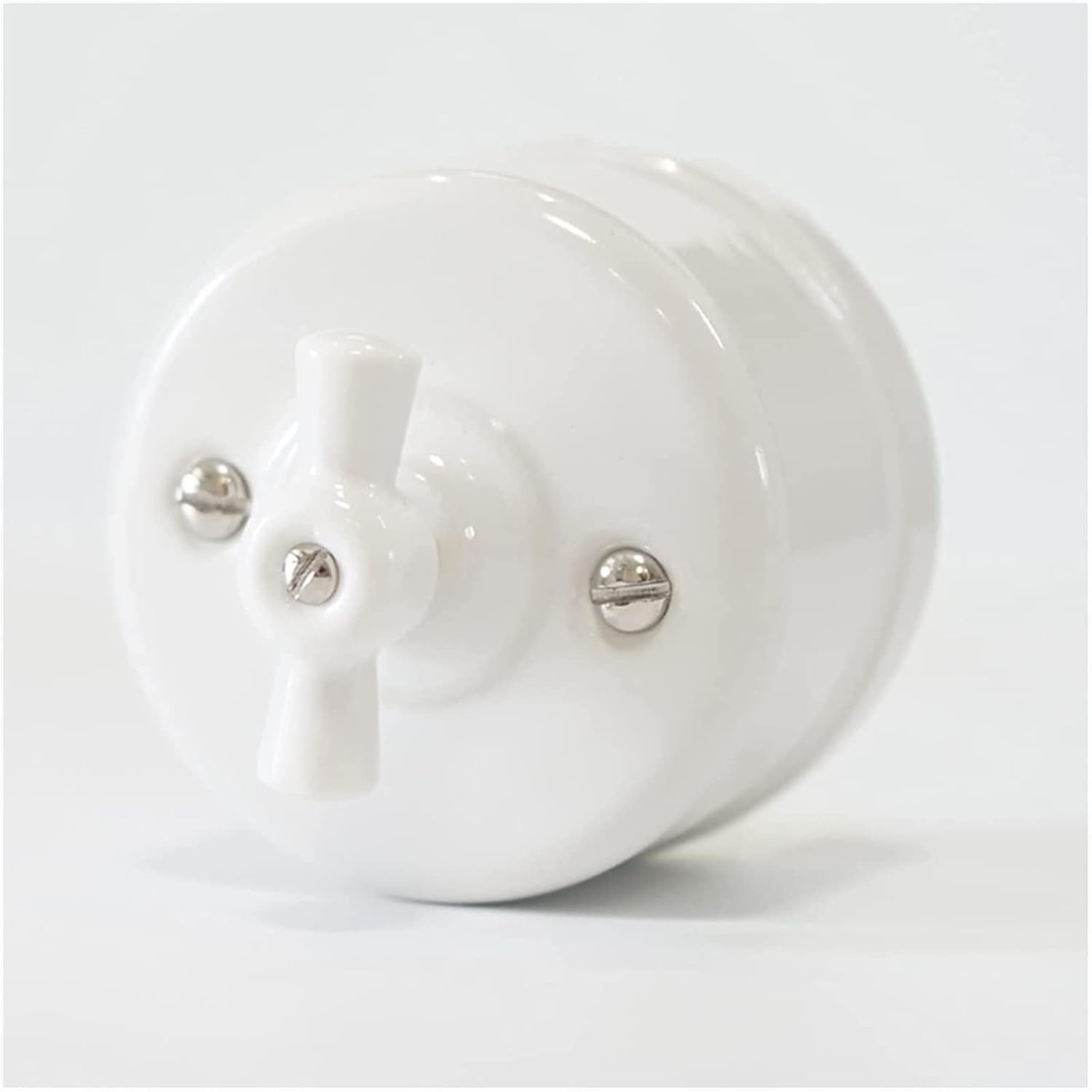 Rotary Encoder Rotary Vintage Porcelain Light Switch with Commutator Function (Color : Black, Size : 1 Gang)