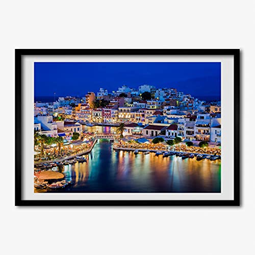 Cadre photo Crète Grèce 70x50 cm Tulup en bois MDF decorative pour affiche
