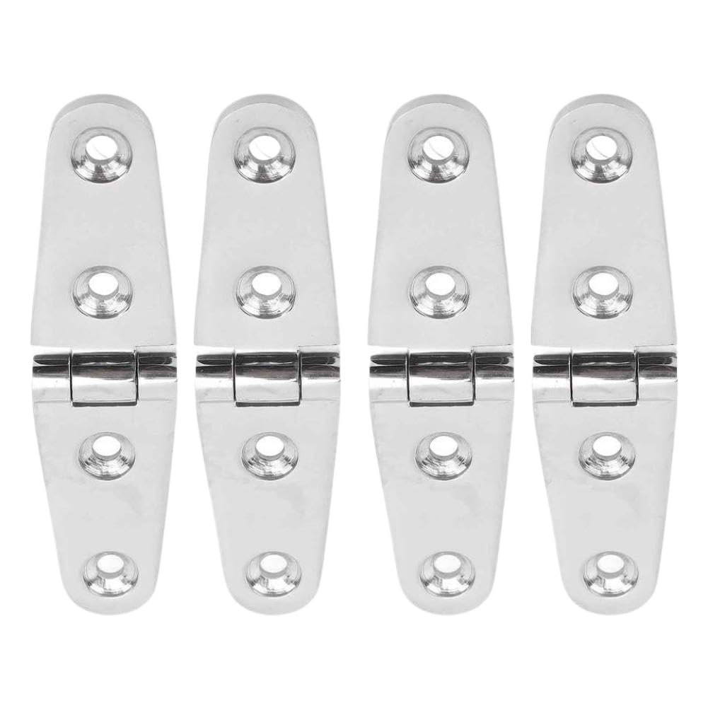 4Pcs Boat Hatch Hinge 316 Stainless Steel Compatible with Yacht Fiberglass Yachts Inflatable Yachts Boats(103mmx27mm)