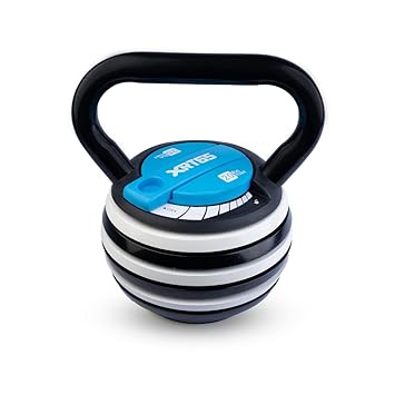 XRT65 Adjustable Kettlebell | Adjustable Weight range of 2.2 KGs to 9.1 KGs | Gym Equipment Set for Home Workout/Physiotherapy | Black and Blue (20 Pound) - image, photos