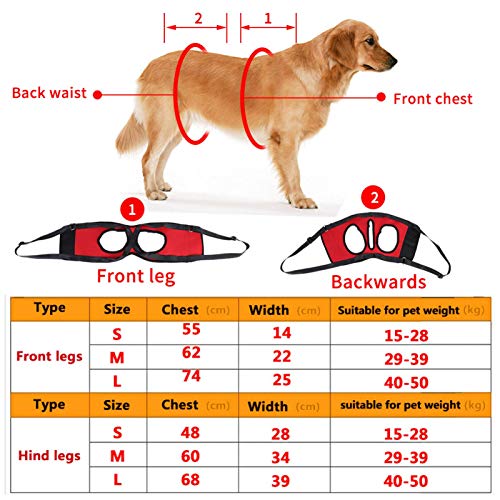 Front Rear Dog Leg Support Harness Walking Aid Lifting Pulling Vest for Old or Injured Dogs(M-Front Leg) Dog Health Supplies - Image 2