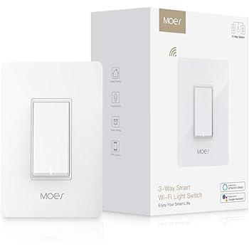Moes 3 Way Wifi Smart Switch For Light Fan Compatible With Alexa And Google Home No Hub Required Smart Life App Provides Control From Anywhere