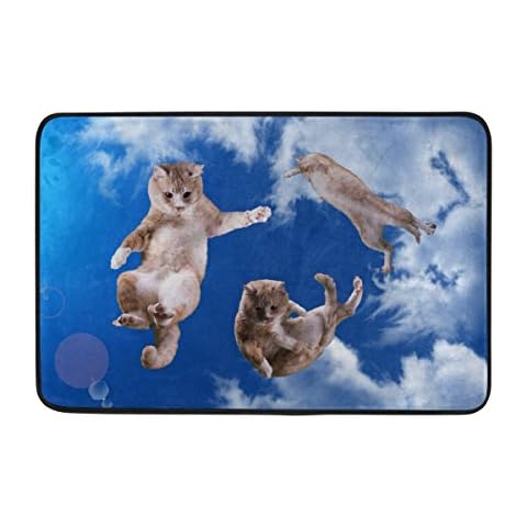 JSTEL Running Tres Gatos Felpudo Lavable Interior/Exterior Cover