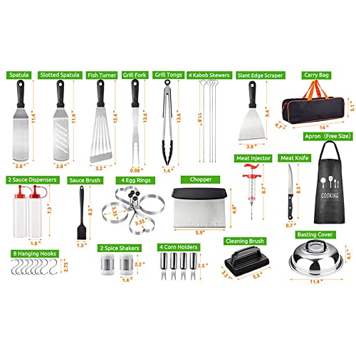 Kit de accesorios para parrilla de 38 piezas acero inoxidable miniatura 5