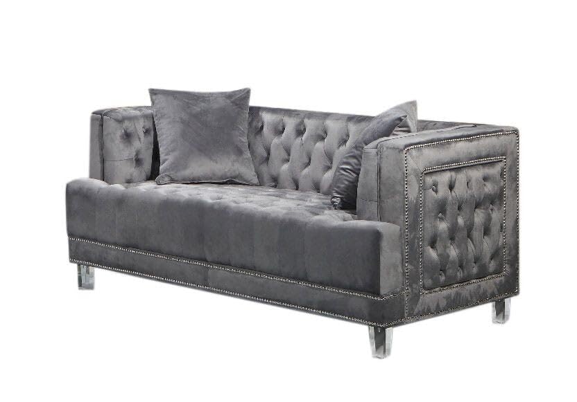 S & S Saldos y Stocks Sofa 2 Plazas Inok. Estilo Chester Gris 166x88 cm
