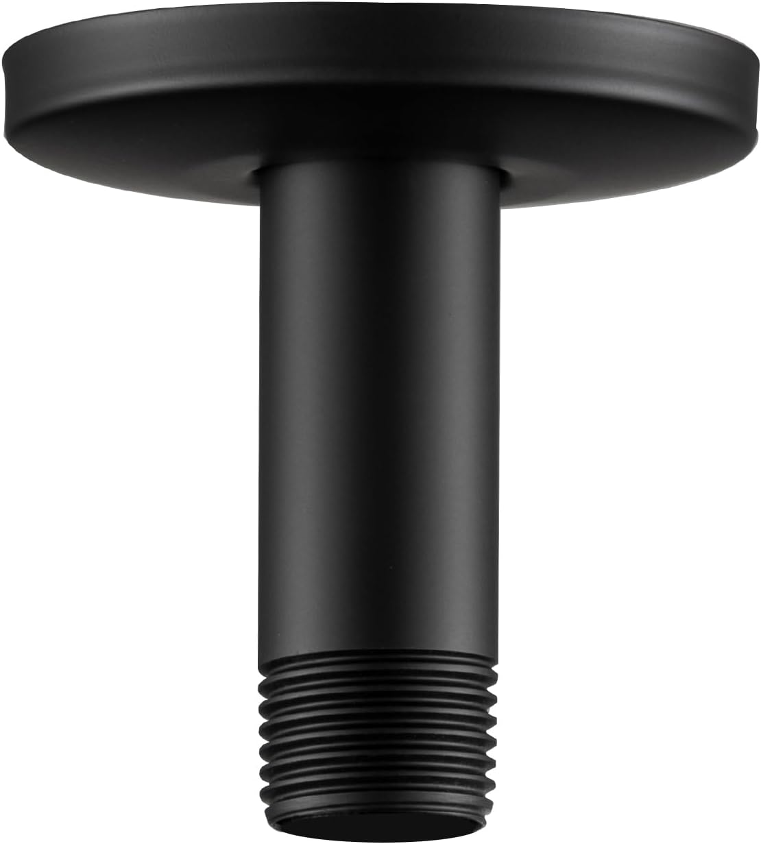 OFFO Shower Arm with Flange, 3 in Ceiling Mount Replacement Rain Shower Head Straight Arm Ceiling-Mounted For Fixed Shower Head & High Pressure Rain, Matte Black